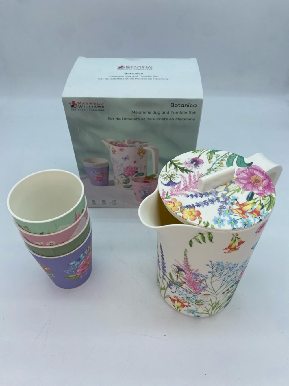Botanica Floral Melamine Jug and Tumbler Set - Multicolor